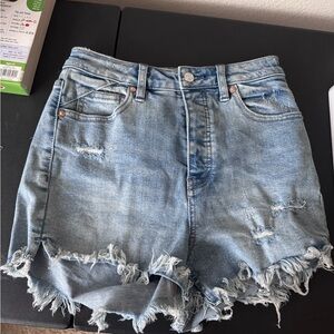 Free People We The Free Crvy Distressed Frayed Hem Shorts Size 26